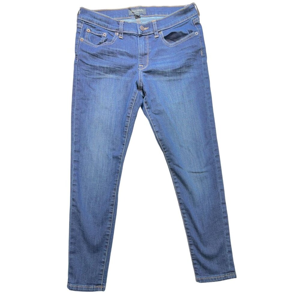Banana Republic Womens Skinny Jeans Size 28/6P Blue Medium Denim Stretch Ankle